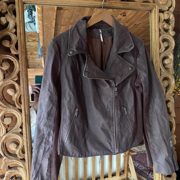 Free People Vegan Motorcycle Jacket Vegan Leather Moto Jacket - Picture 2 of 11
